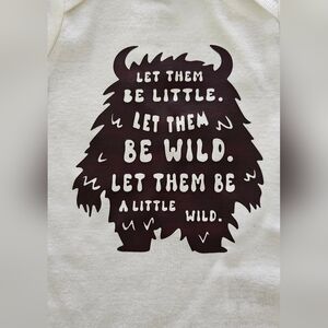Gerber 0-3mos Baby Graphic Onesie: "Be Wild" Short Sleeve Bodysuit